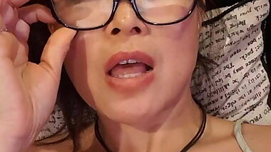 American japanese mom playing with herself