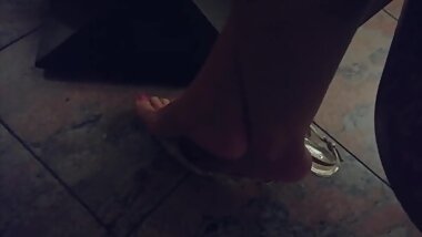 sexy dangling feet playing at japanese restaurant