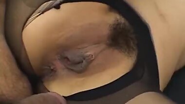 Hot Asian babe Misaki Inaba serves up a footjob at work