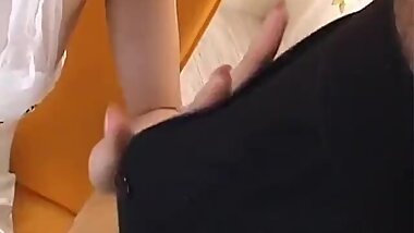 Rika Sakurai licks and sucks boner so fine till gets cum in mout